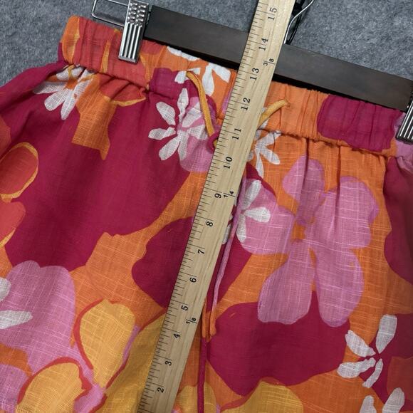 Sabo Short Set Women Sz XS - S Orange Red Lightweight Sheer Tropical - SIZE NOTE - Picture 13 of 14